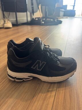 New Balance Black and White 2002R Athletic Sneakers